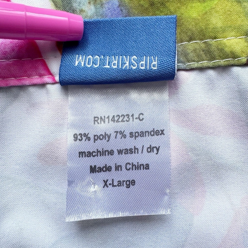 Rip Skirt Hawaii Wrap Skirt XL Length 3 Wildflower‎ Watercolor Pockets Swim - Picture 10 of 16